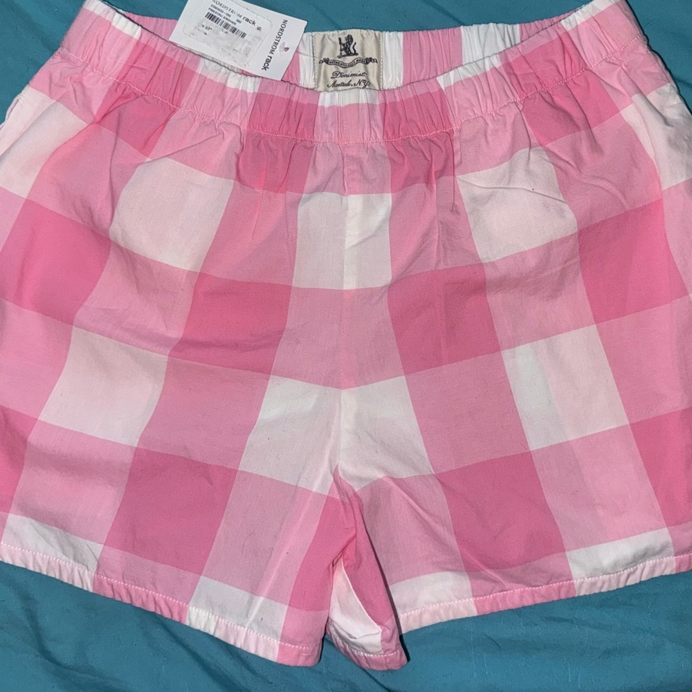Cozy Pink Plaid Women's Pajama Shorts
